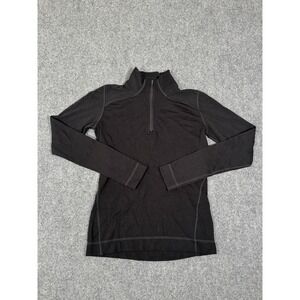 Smartwool Womens Merino Wool Long Sleeve 1/4 Zip Top Size Small Black Base Layer